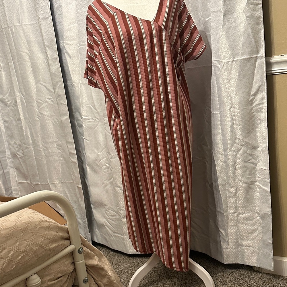 Umgee Red and White Striped dress